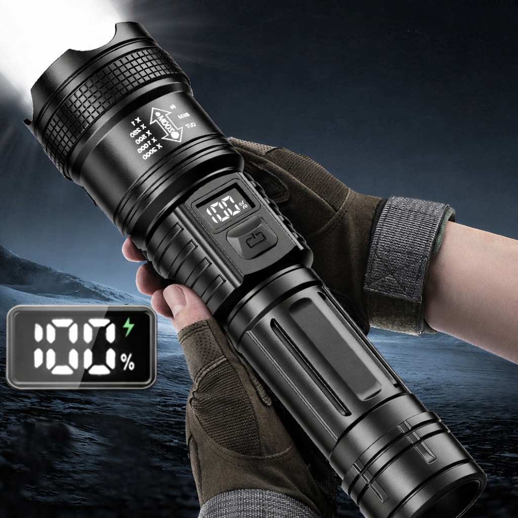 Outdoor LED Flashlight With Aluminum Body And Rechargeable Power | Temsk