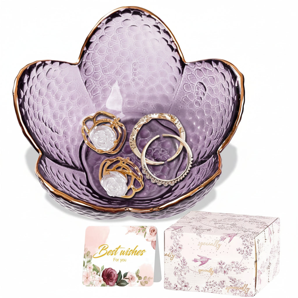 Mother's Day Floral Ceramic Jewelry Dish With Ring Tray | Temsk