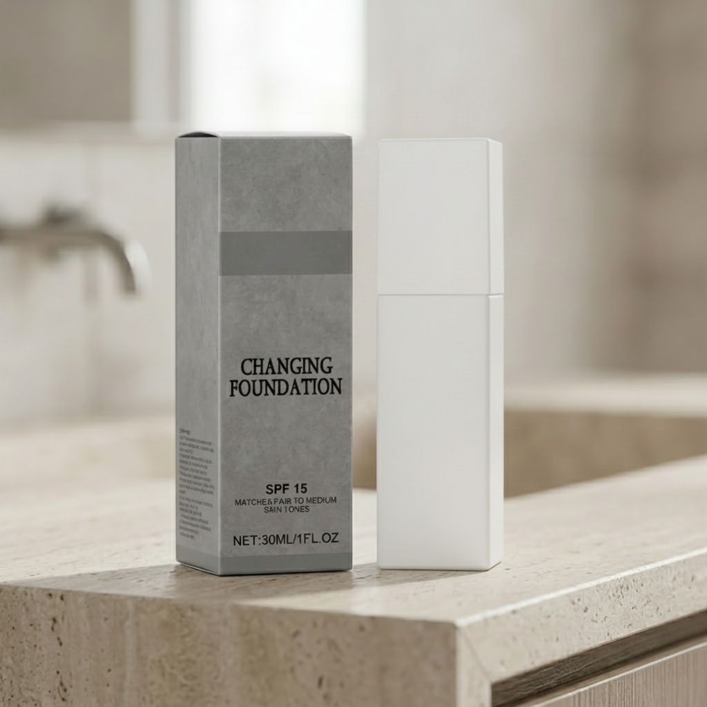 Farbwechselnde Foundation-Make-up-Flasche für einen natürlichen Look | Temsk