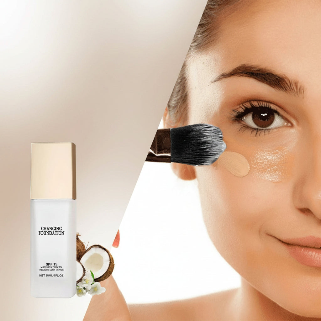 Farbwechselnde Foundation-Make-up-Flasche für einen natürlichen Look | Temsk