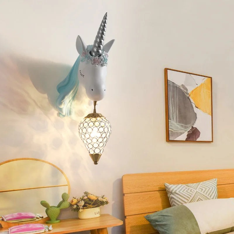 CalmWave Resin Wall Light With Unicorn Design For Serene Glow | Temsk