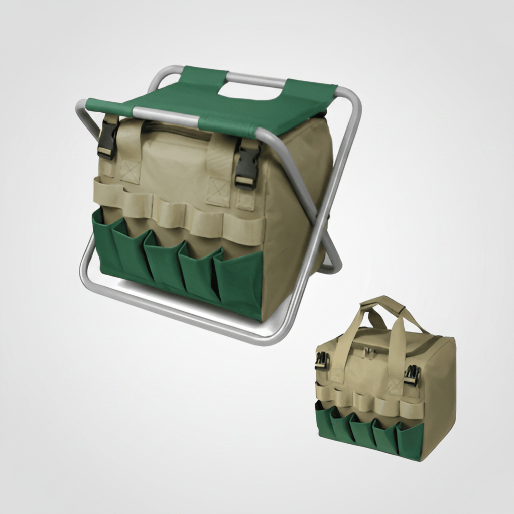 Tragbares Gartengeräte-Set mit klappbarem Sitzhocker für Gartenarbeit | Temsk