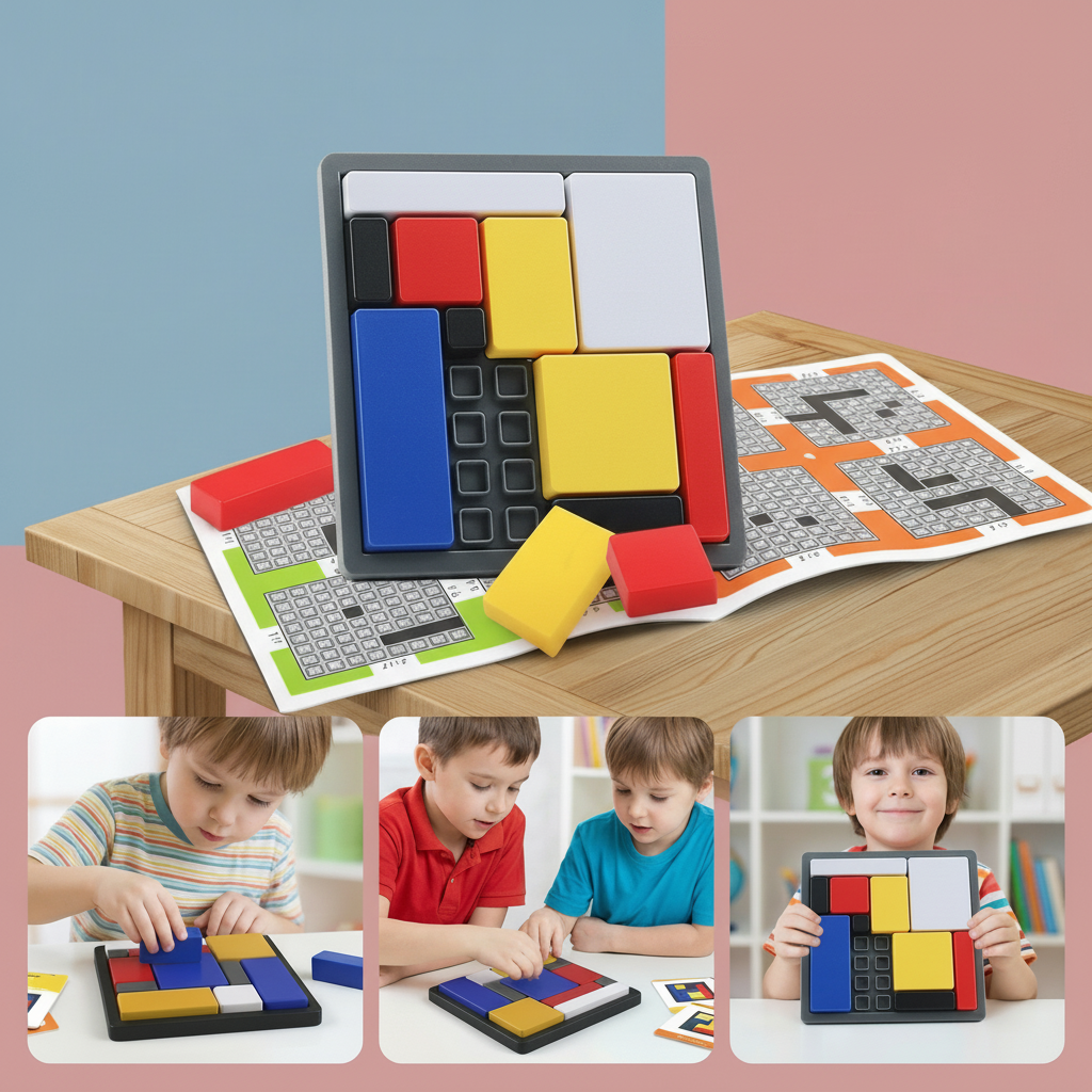 Holzpuzzle-Blöcke für Kinder, Formensortier- und Lernspielzeug | Temsk