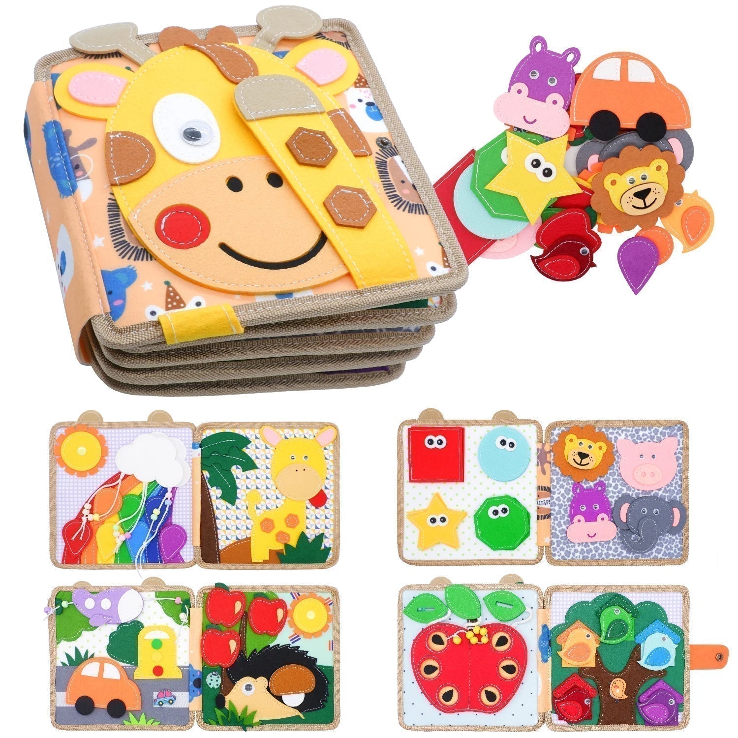 LumaNest Farm Life Felt Quiet Book For Babies With Fruit And Animals | Temsk