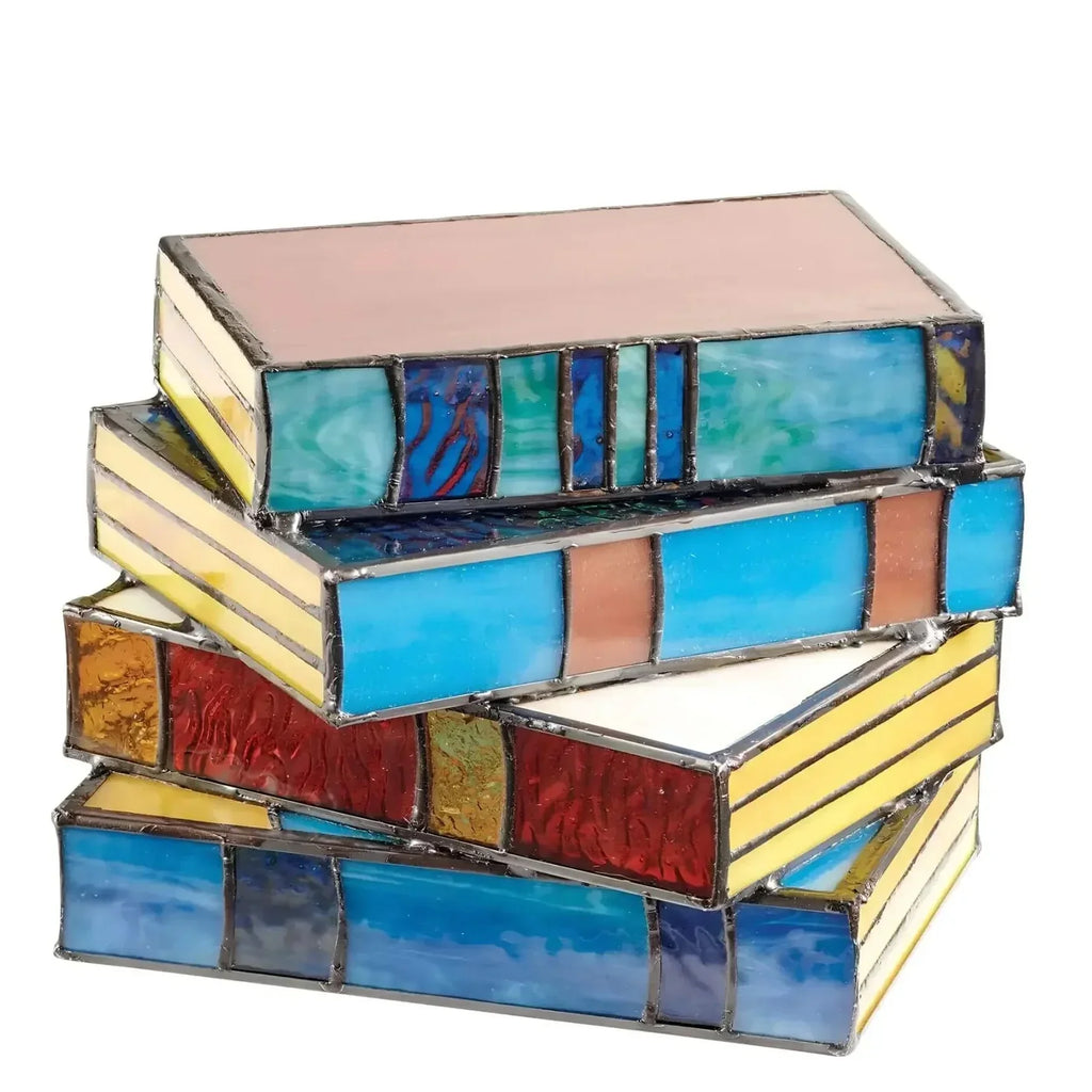 Stained Glass Book Lamp Handcrafted Artistic Lighting For Home Decor | Temsk