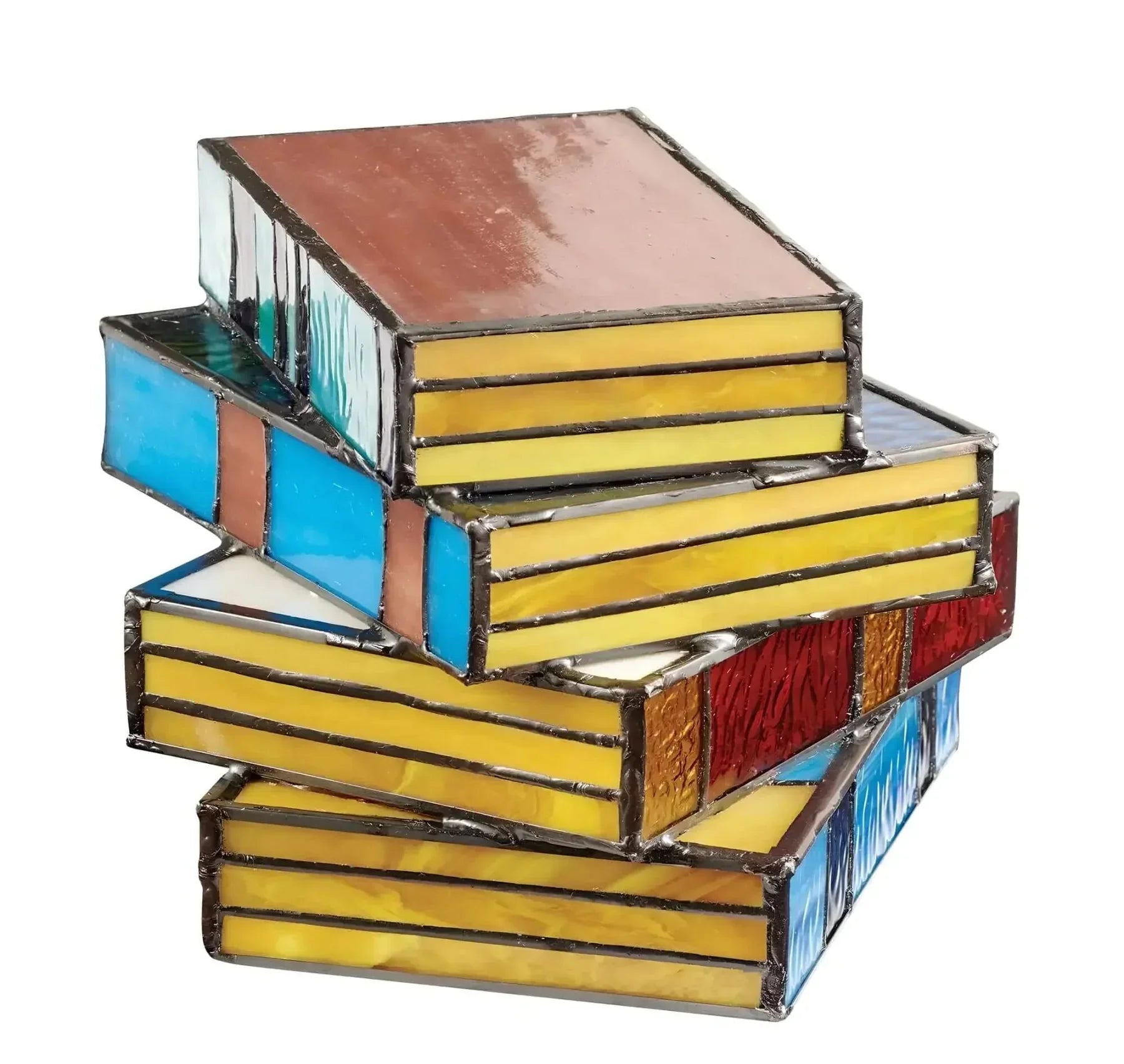 Stained Glass Book Lamp Handcrafted Artistic Lighting For Home Decor | Temsk