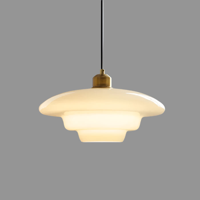 Milk Glass závěsná lampa pro moderní interiéry a styl poloviny století | Temsk