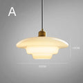 Milchige Pendelleuchte mit weißem Glasschirm für moderne Midcentury-Dekoration | Temsk