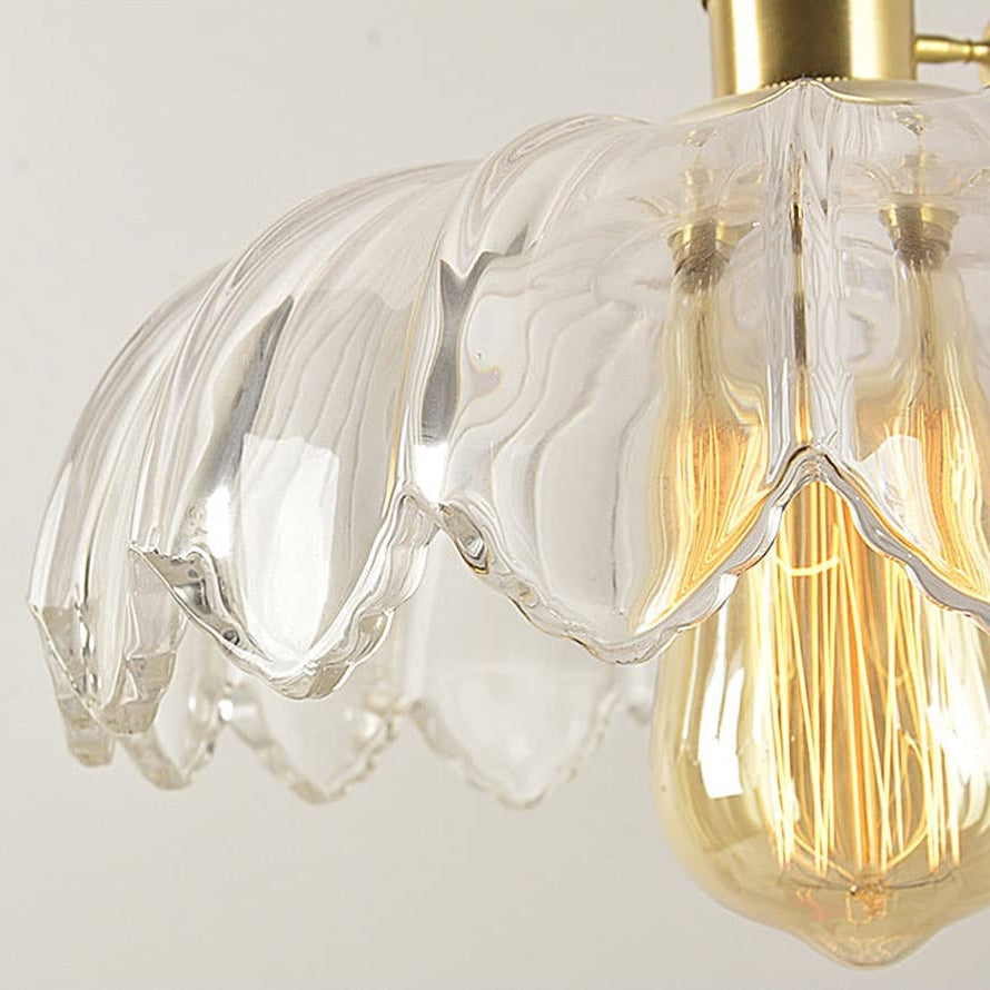 Florale Glas-Pendelleuchte mit Vintage-Charme in farbigem Glas | Temsk