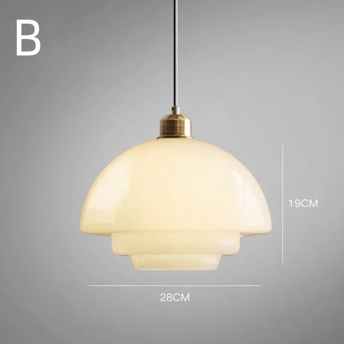 Milchige Pendelleuchte mit weißem Glasschirm für moderne Midcentury-Dekoration | Temsk
