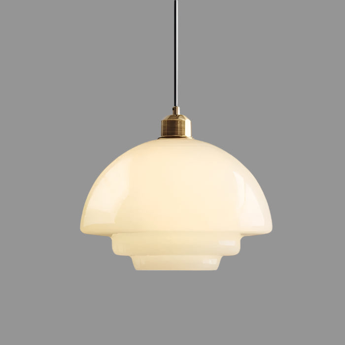 Milk Glass závěsná lampa pro moderní interiéry a styl poloviny století | Temsk