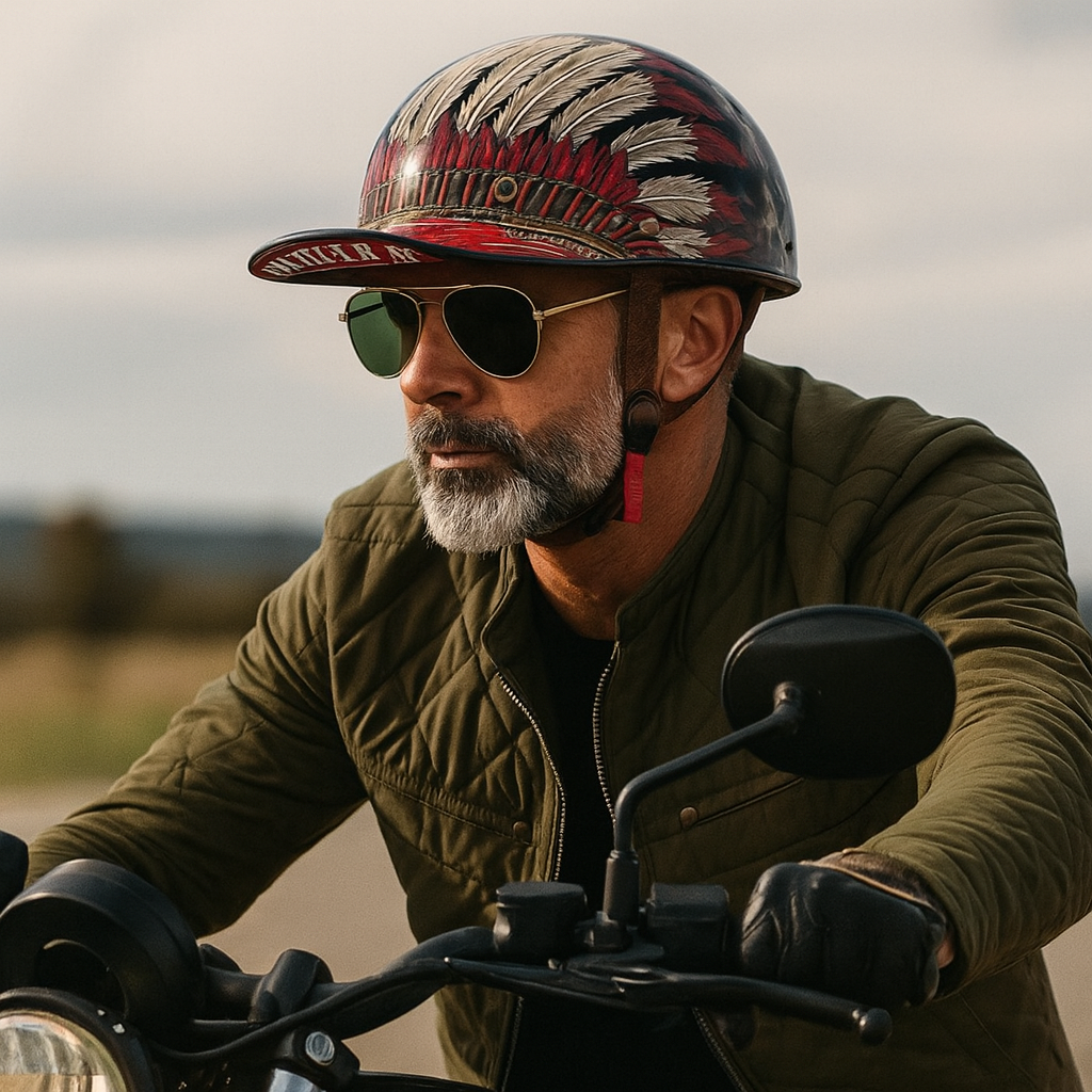 Halbgesicht-Motorradhelm mit Baseballkappen-Look | Temsk