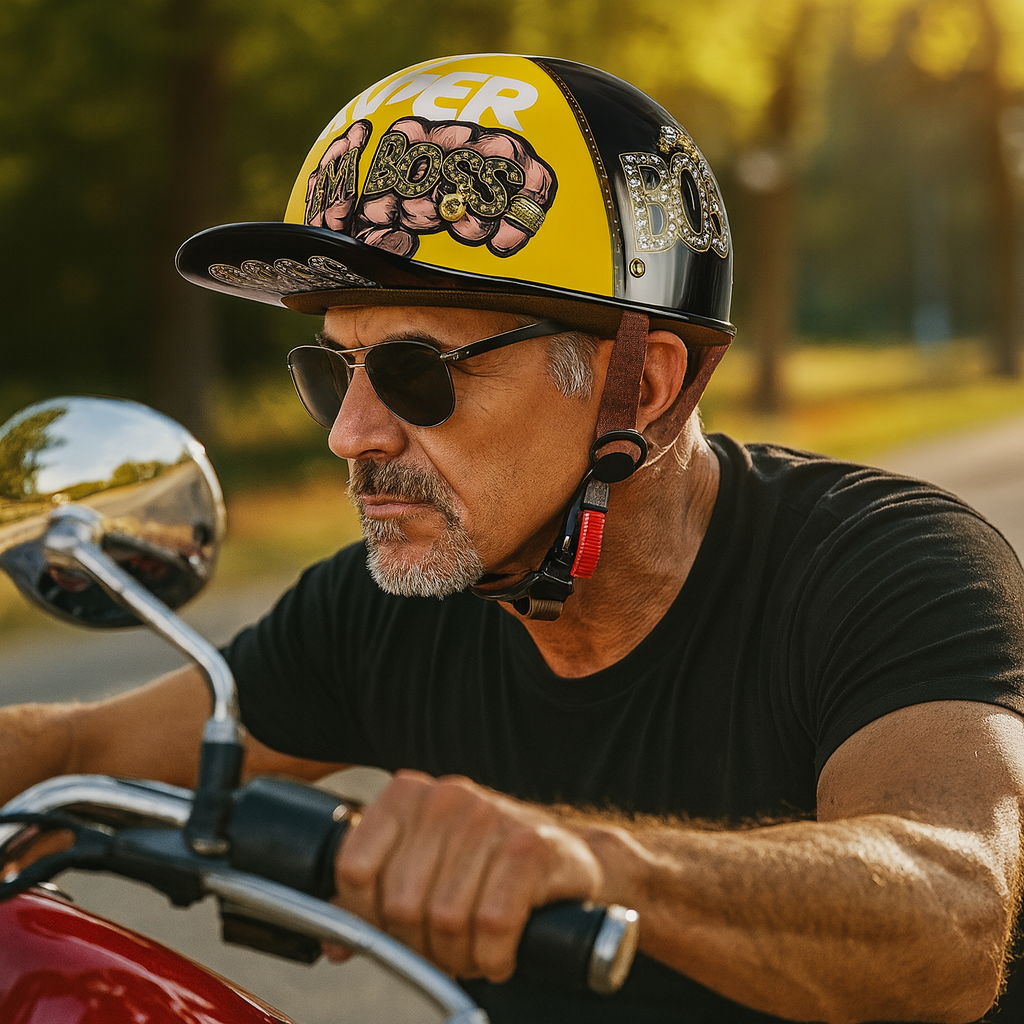 Halbgesicht-Motorradhelm mit Baseballkappen-Look | Temsk