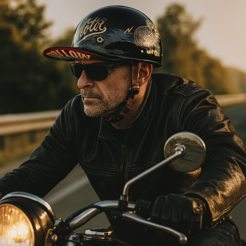 Halbgesicht-Motorradhelm mit Baseballkappen-Look | Temsk