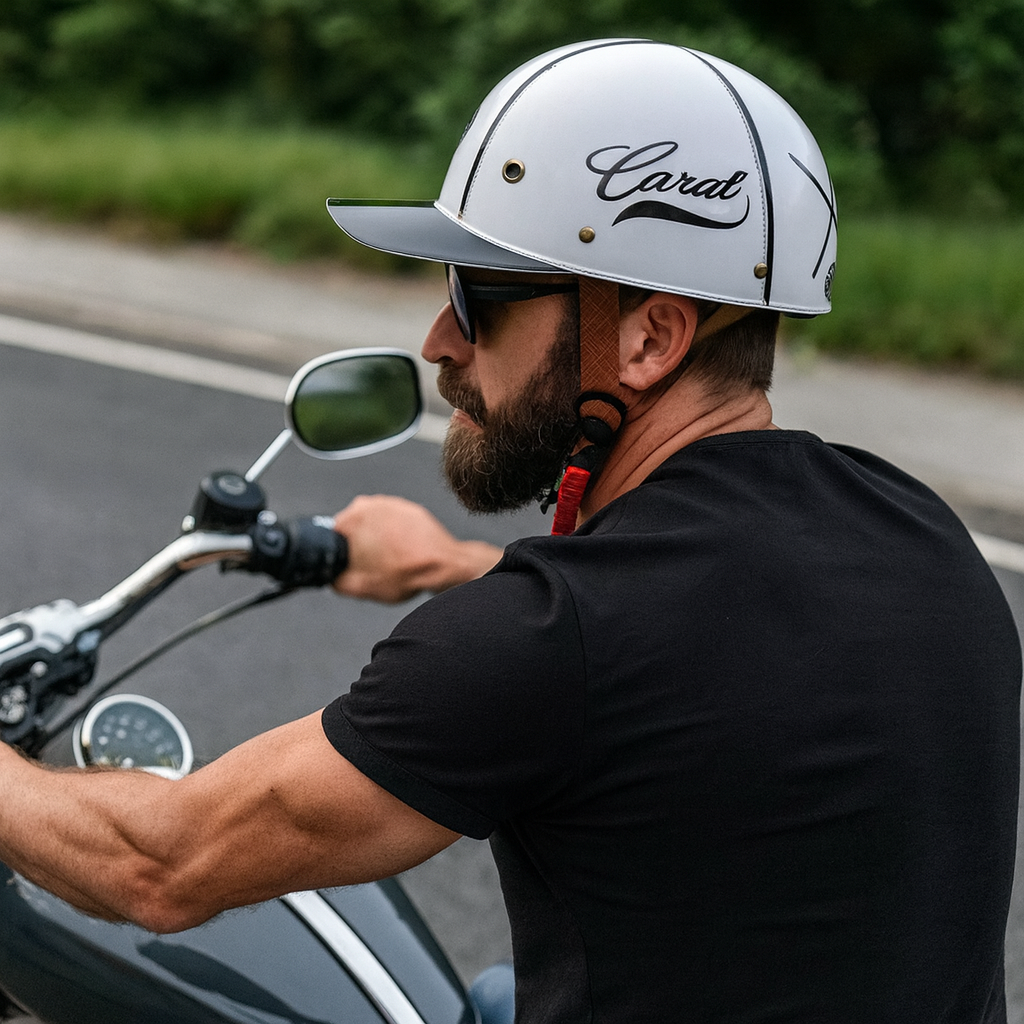 Halbgesicht-Motorradhelm mit Baseballkappen-Look | Temsk