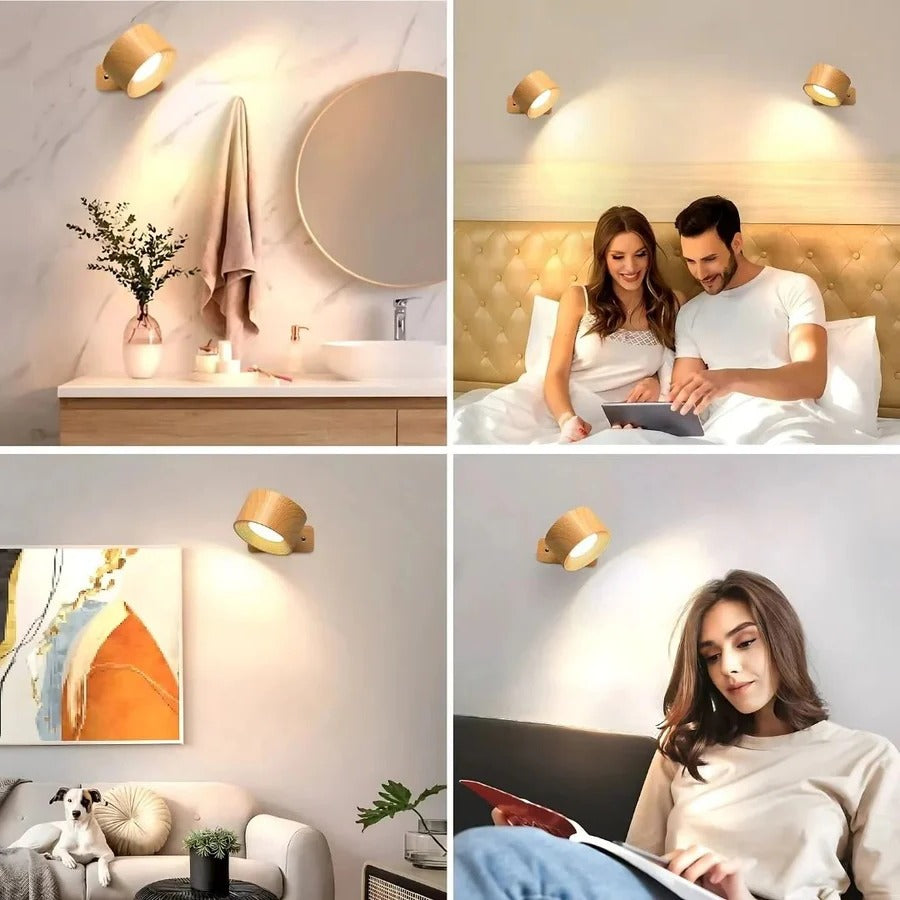 Verstellbare Wandleuchte mit magnetischer Halterung und wiederaufladbarer LED | Temsk