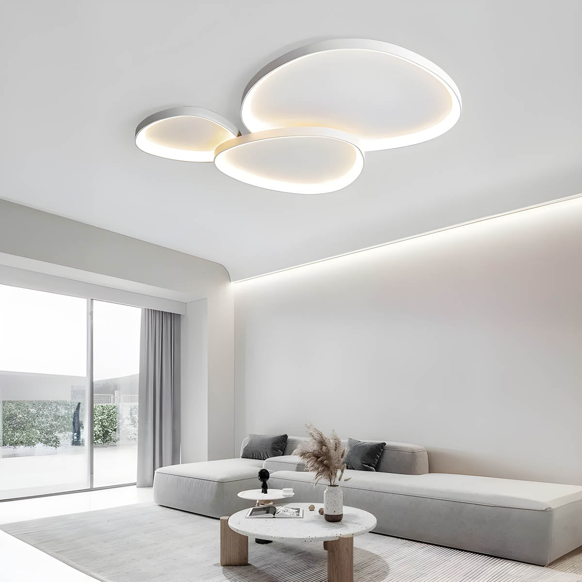 Dimmable LED Ceiling Light With Modern Organic Design For Living Rooms | Temsk