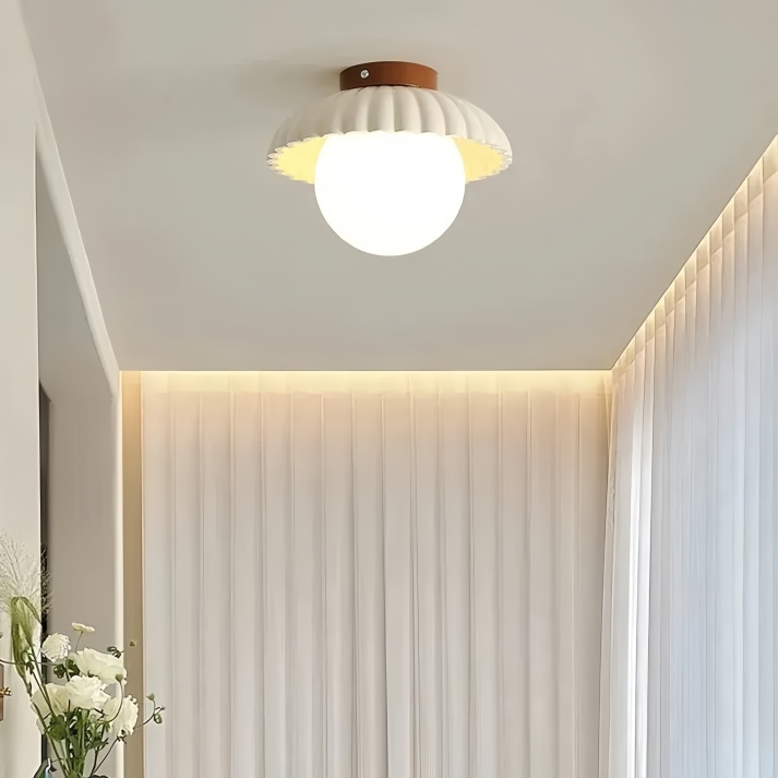 Eiserne Deckenleuchte für Flur mit modernem Glas- und Metall-Flush-Mount | Temsk