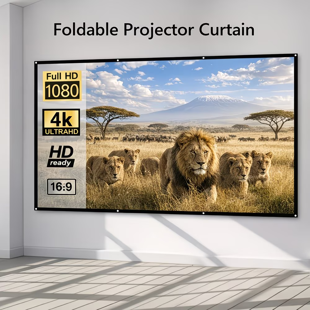 100-Inch Portable Projector Screen For Indoor And Outdoor Viewing | Temsk
