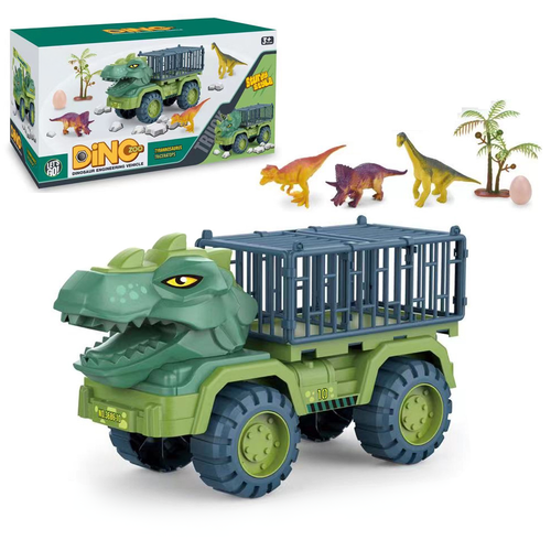 Dinosaur Truck Toy Set Featuring Cage Vehicle And Mini Figures Temsk