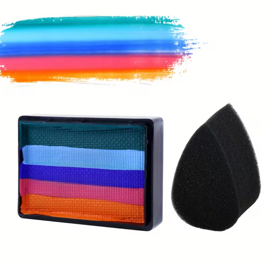 Neon Soccer Ball Body Paint Set With Split Cake Palette UV Glow For Parties | Temsk