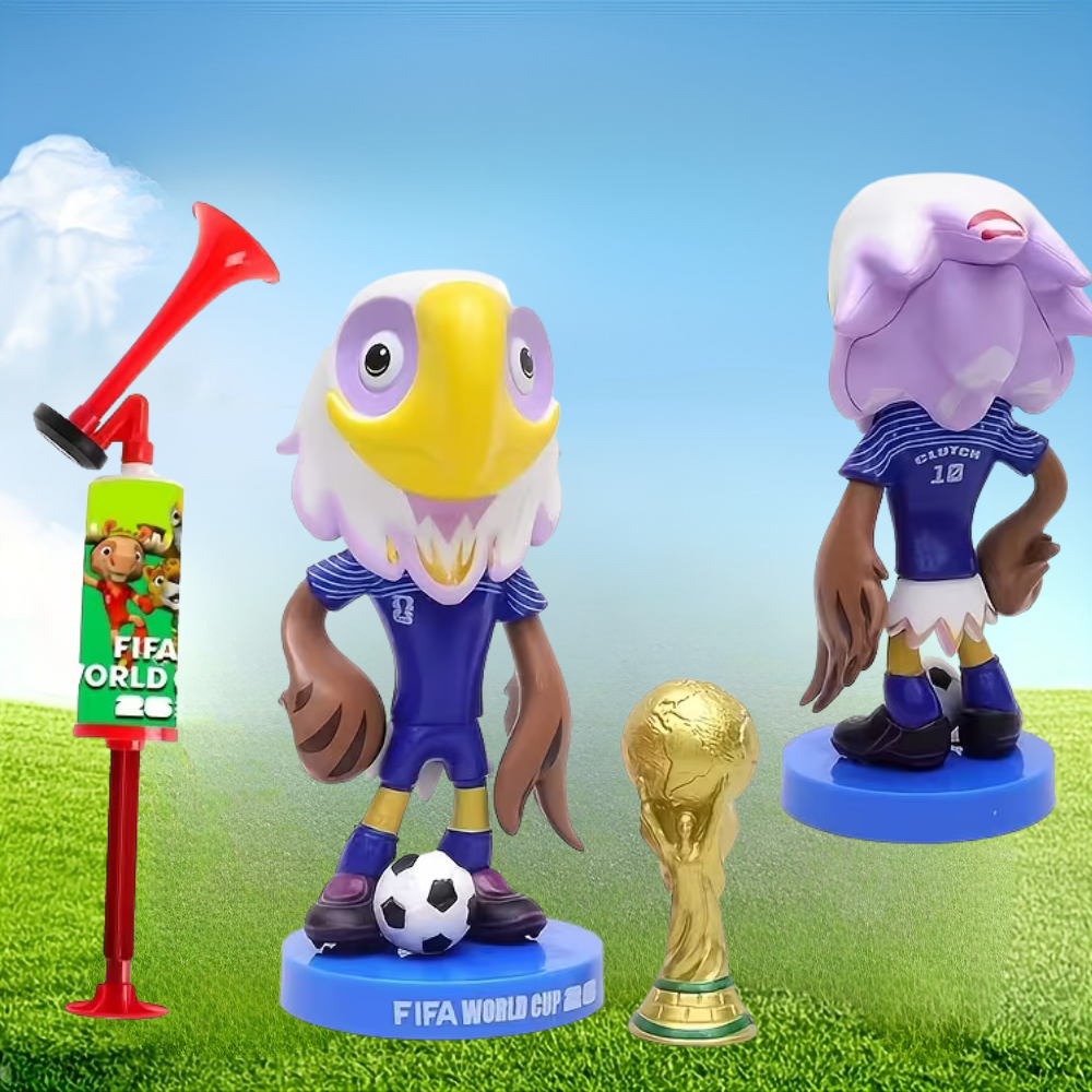 Airhorn-Set für WM-Events mit Megafon und Maskottchen-Figur | Temsk