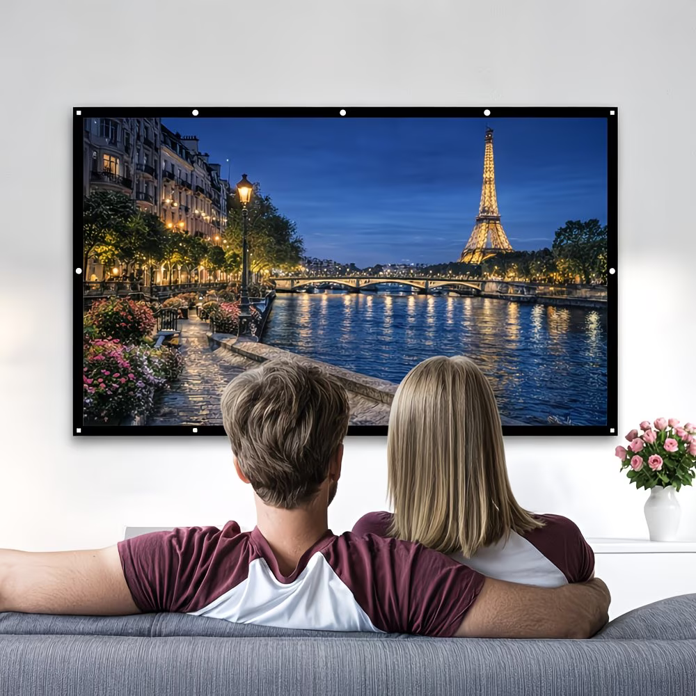 100-Inch Portable Projector Screen For Indoor And Outdoor Viewing | Temsk