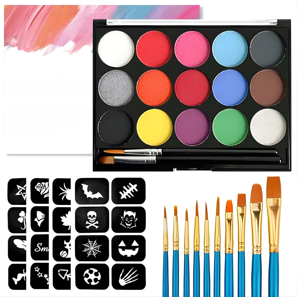 Soccer Ball Face Paint Set With 15 Colors For Creative Designs | Temsk