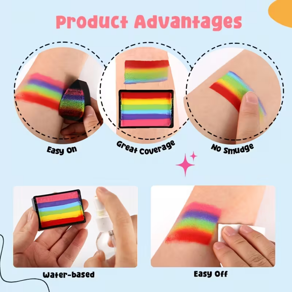 Neon Soccer Ball Body Paint Set With Split Cake Palette UV Glow For Parties | Temsk