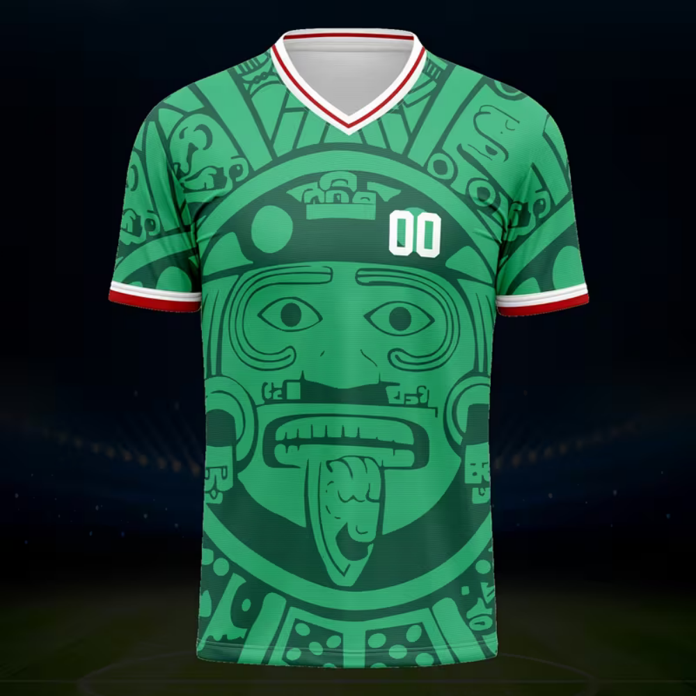 Personalisierte Fußballtrikot für Mexiko mit Name und Nummer, Fan-Shirt | Temsk