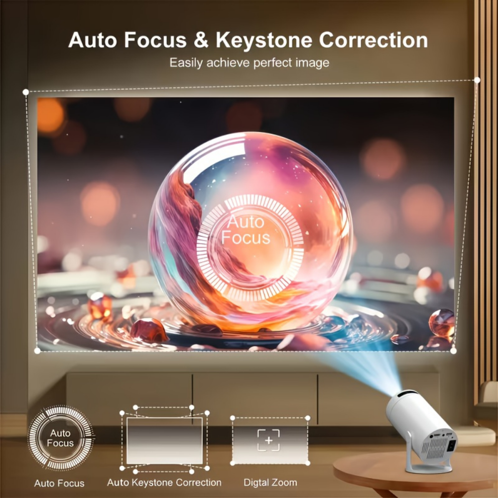 1080P Wireless Portable Projector With 180 Degree Rotation | Temsk