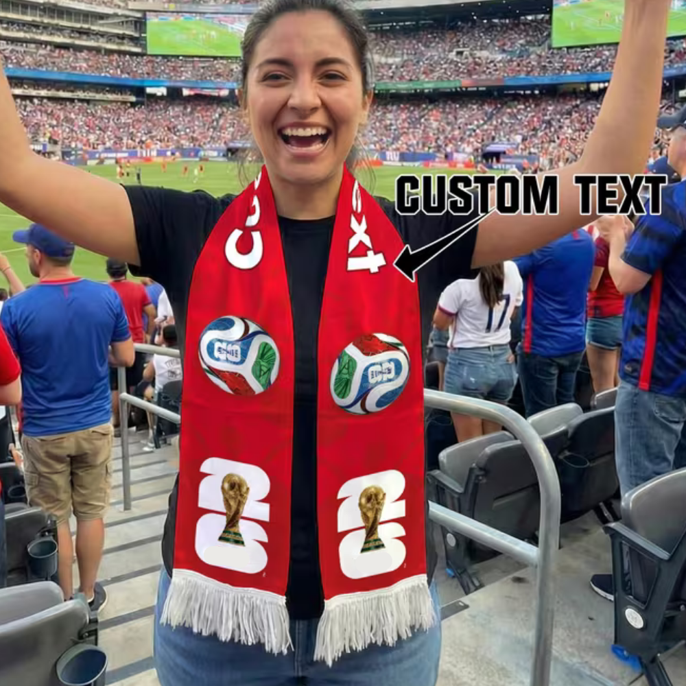 Fußballfanschal mit individuellem Text und Mexiko-Flaggenbanner | Temsk