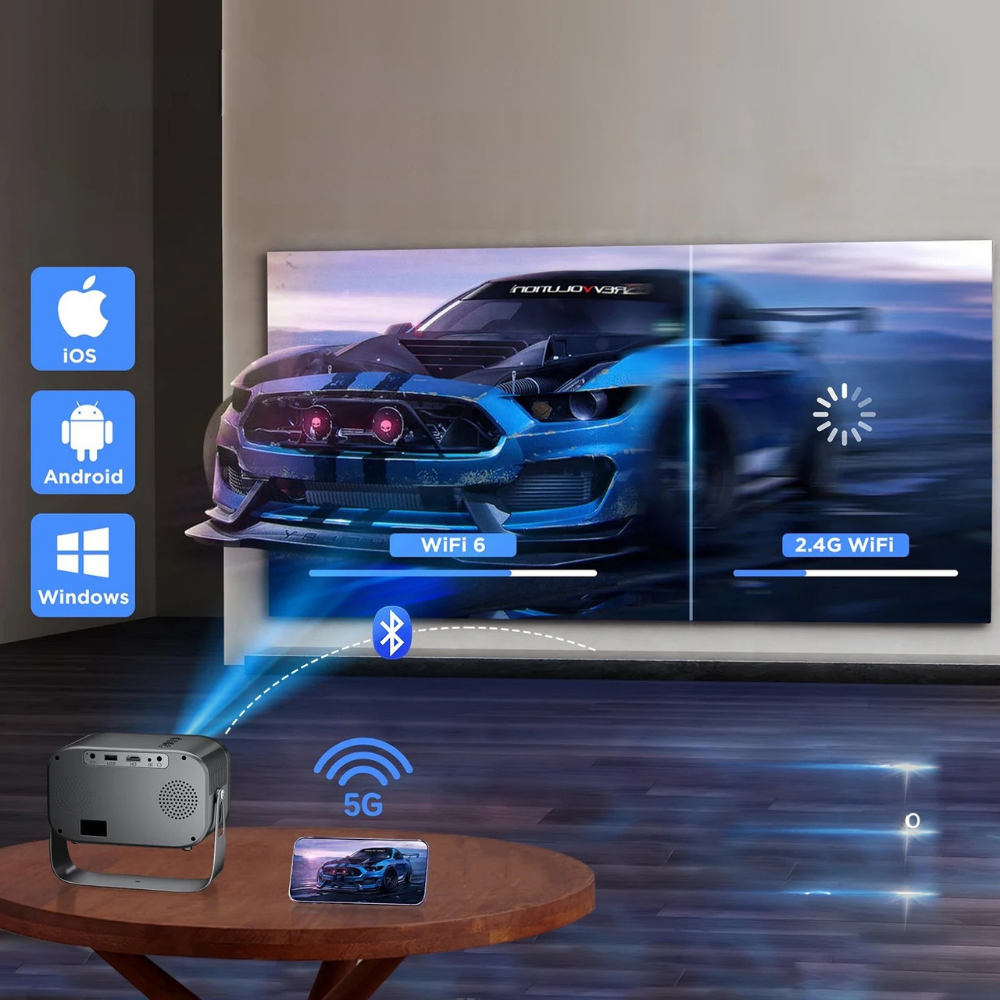 Weltmeisterschaft Kompakter Taschenprojektor mit Bluetooth und WiFi | Temsk