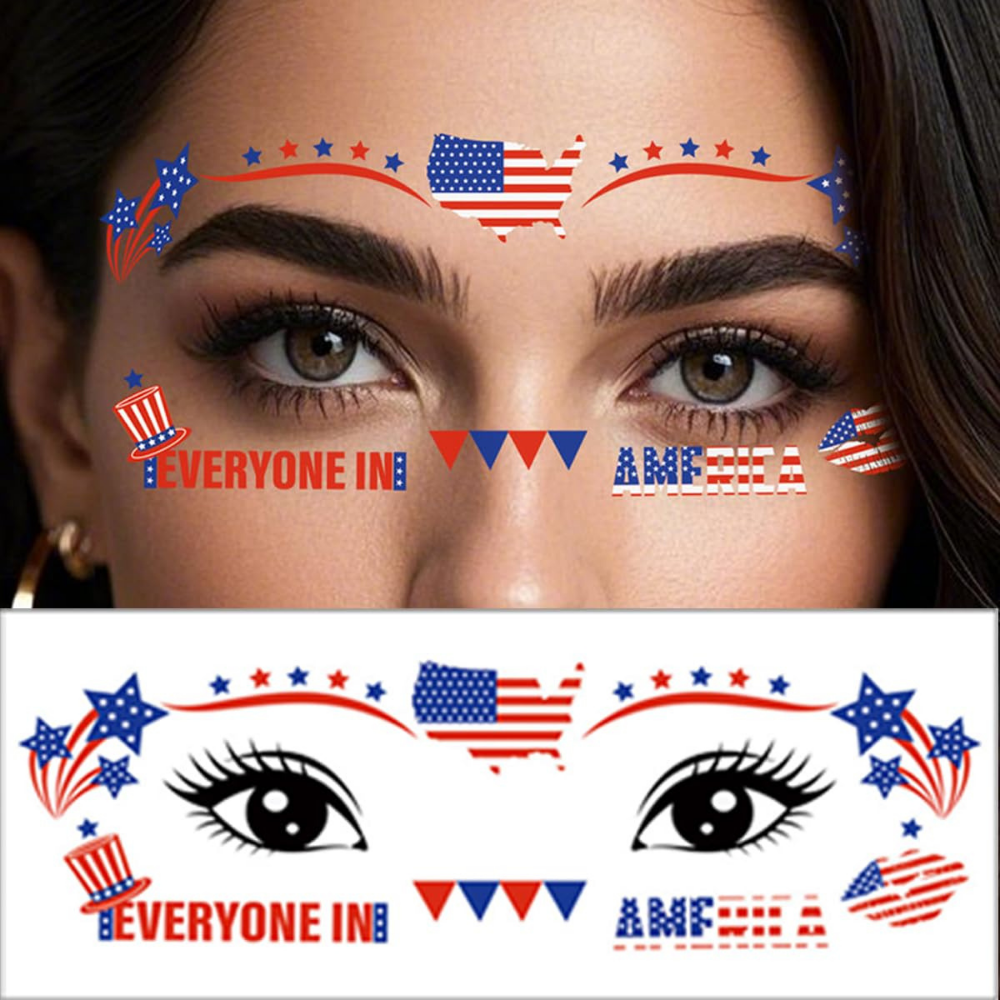 Weltmeisterschaft Ausrüstung Gesichtsbemalung Aufkleber USA Flagge wasserdicht | Temsk