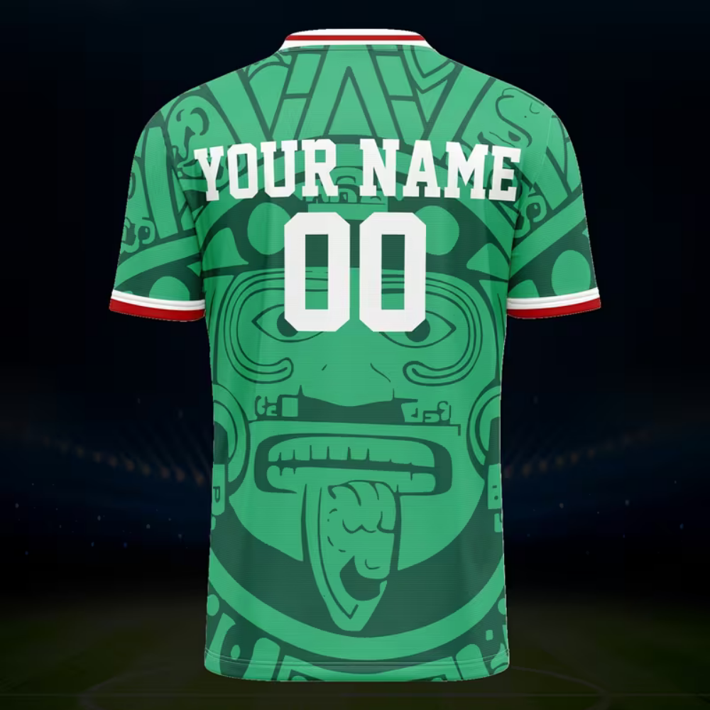 Personalisierte Fußballtrikot für Mexiko mit Name und Nummer, Fan-Shirt | Temsk