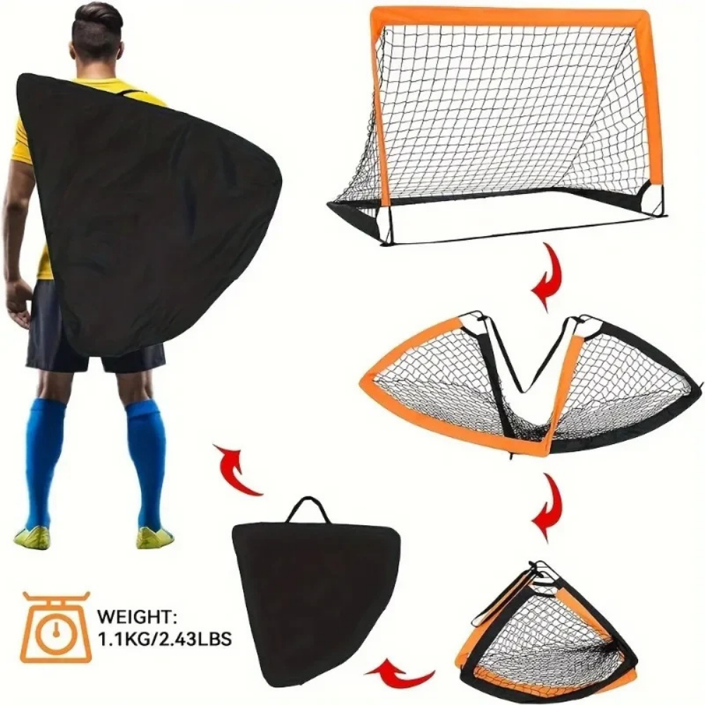 Foldable Soccer Net For Quick Backyard Training Easy Setup | Temsk