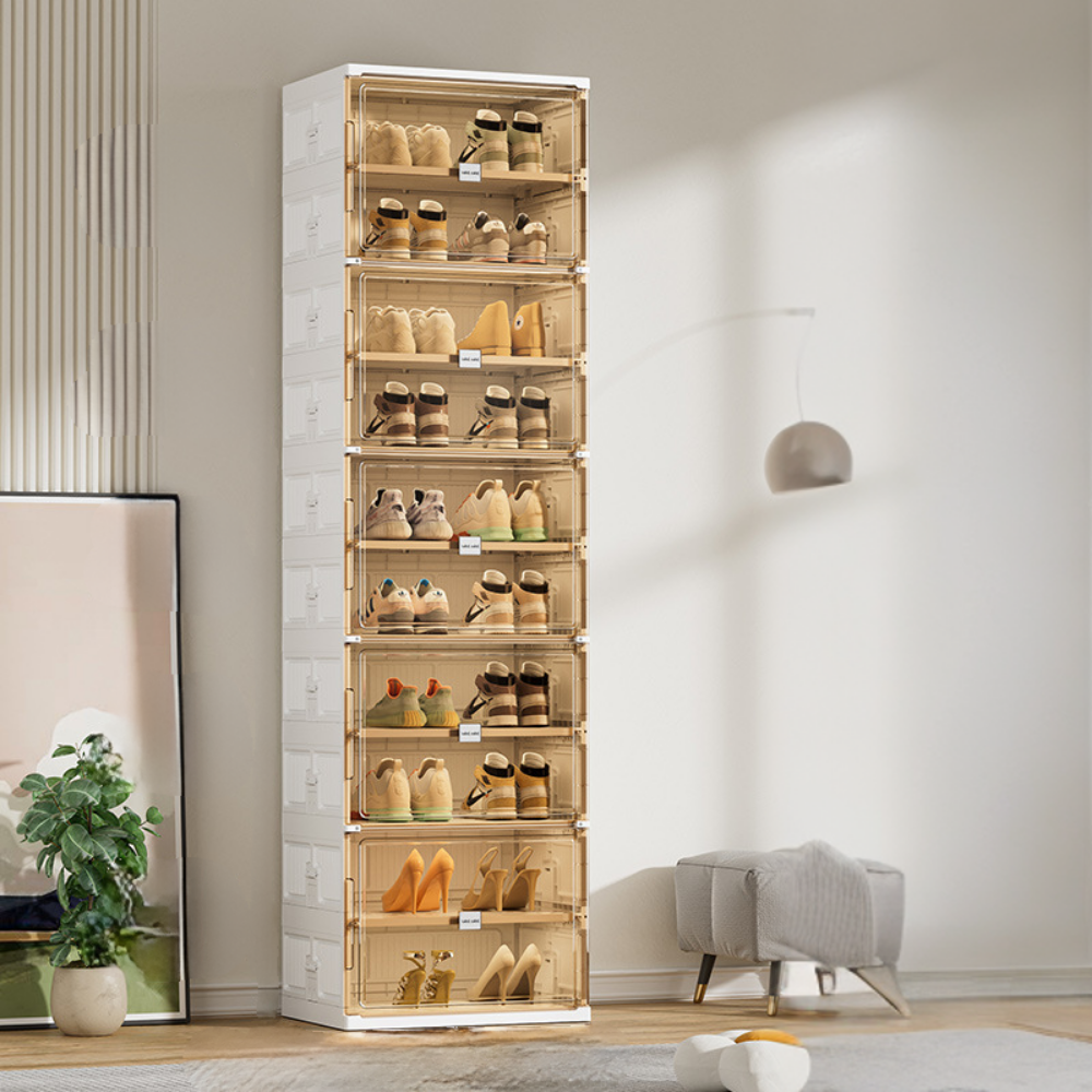 Organizzatore per scarpe a otto livelli trasparente per risparmio di spazio | Temsk