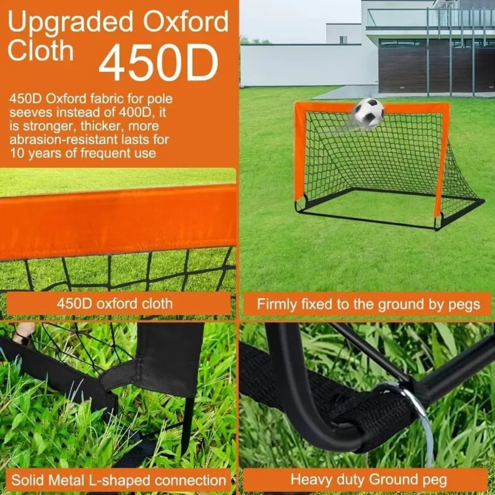 Foldable Soccer Net For Quick Backyard Training Easy Setup | Temsk