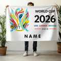 Mexiko-Flaggen-Wandbanner für Fußballfans mit individuellem Namen | Temsk
