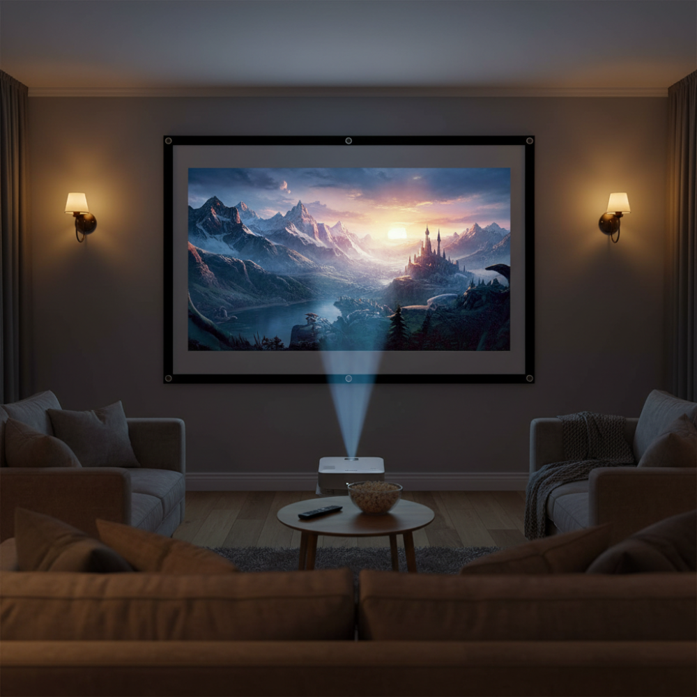 100-Inch Portable Projector Screen For Indoor And Outdoor Viewing | Temsk