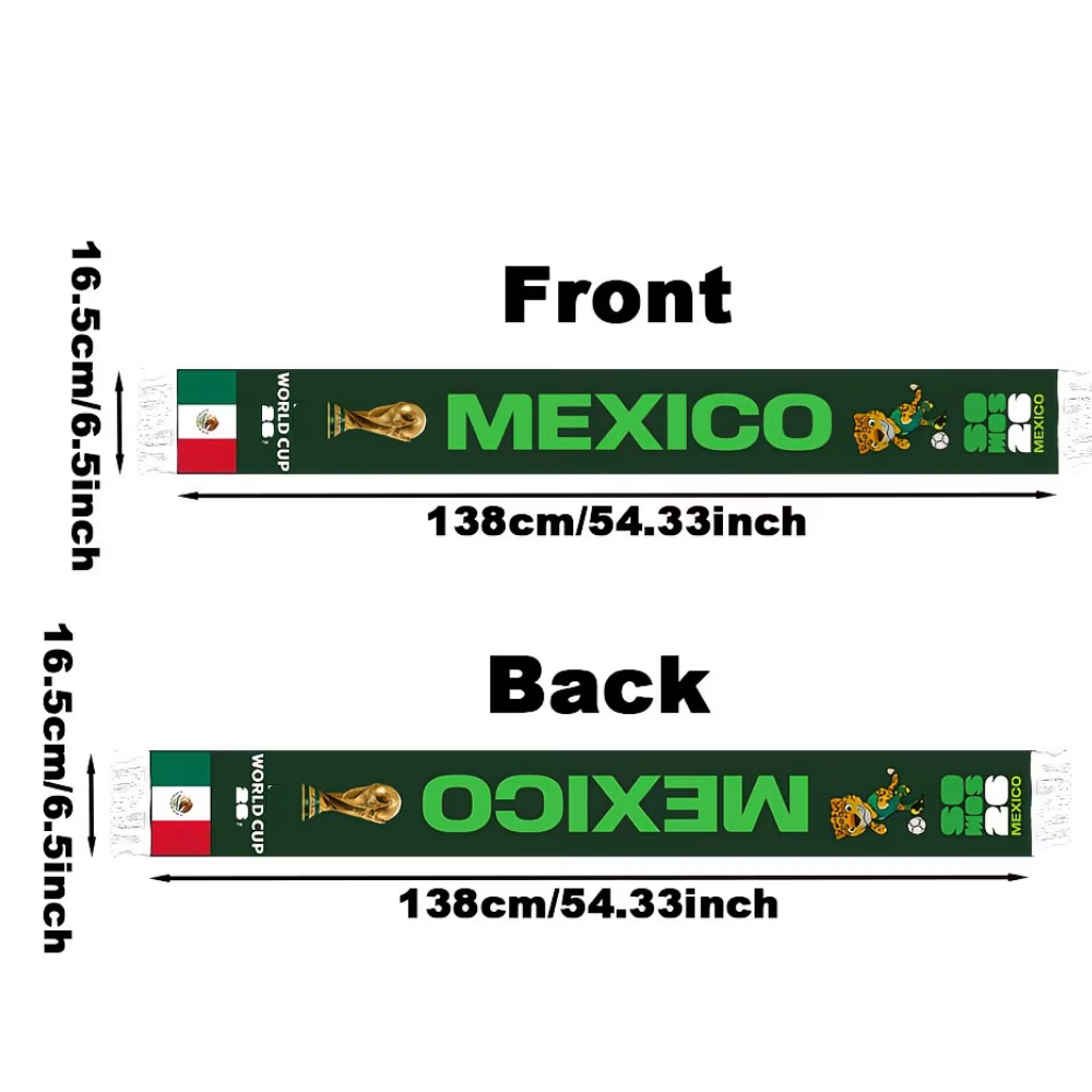 Mexiko-Flagge WM-Fußballschal für echte Fans und Unterstützer | Temsk