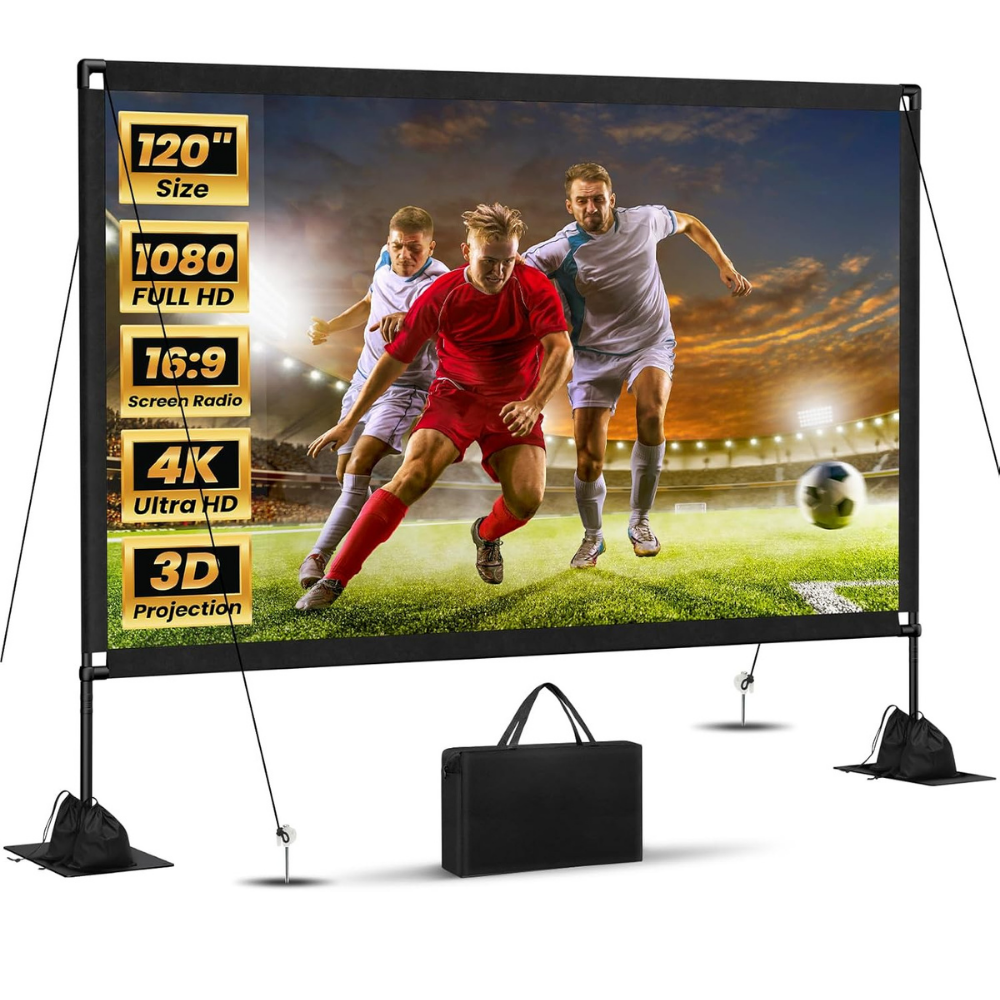 Portable Outdoor Projector Screen With Stand For Easy Setup | Temsk