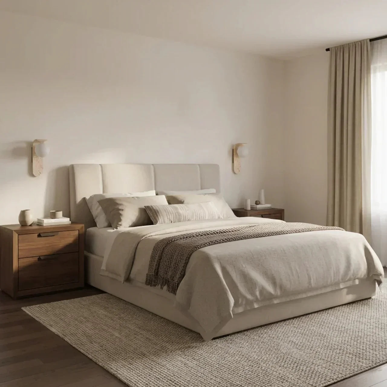 Glass Shade Travertine And Wood Wall Light For Interiors | Temsk