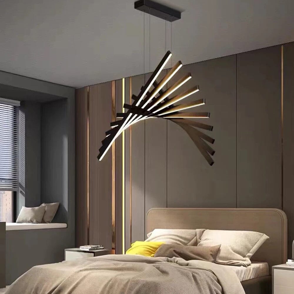 LatticeChord Chandelier Aluminum Modern Pendant With Remote And 40 E26/E27 Sockets | Temsk