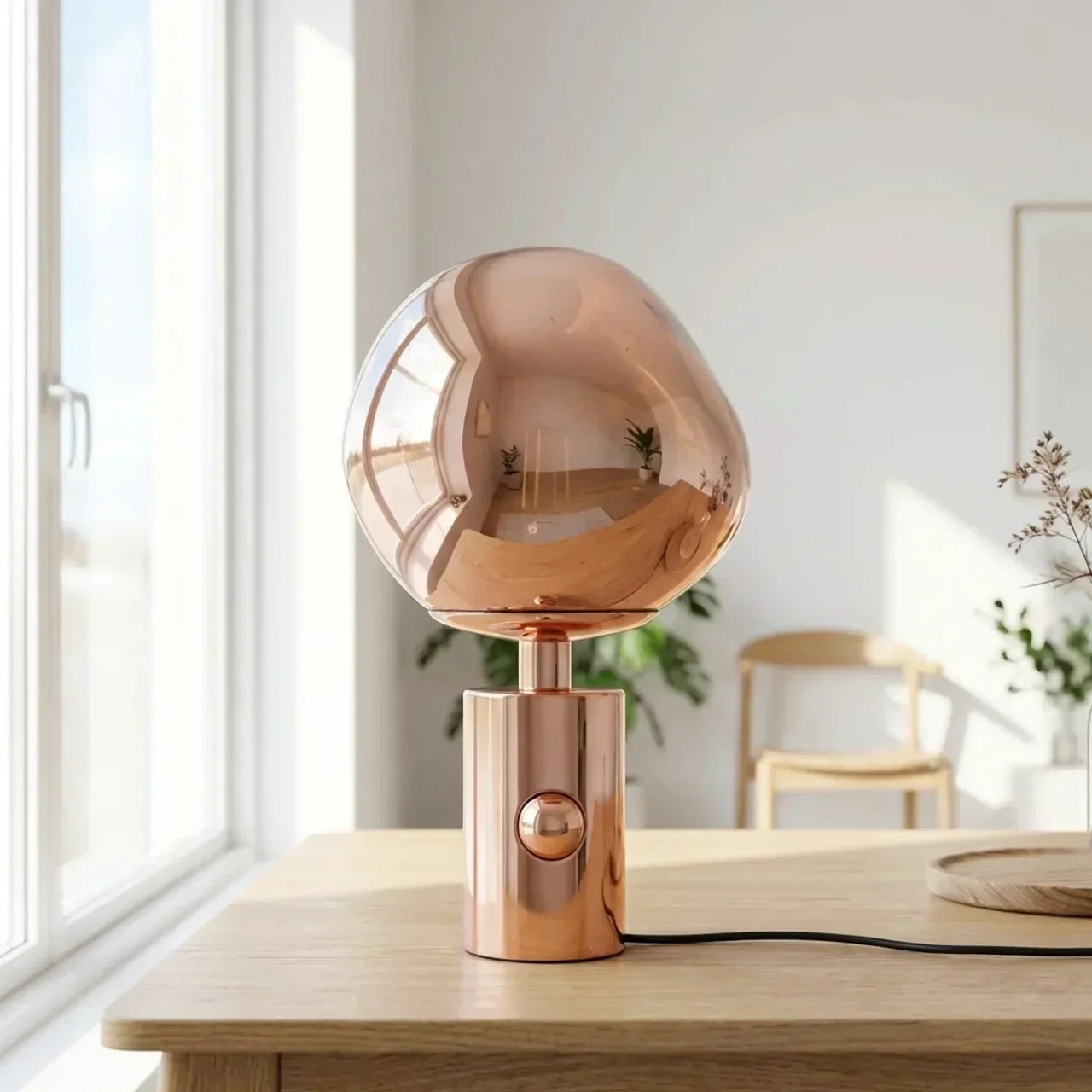 Melted Acrylic Table Lamp With Sculptural Molten Style Shade | Temsk