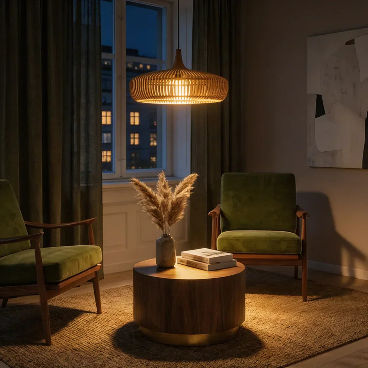 Wood Pendant Light With Minimalist Dome Shade For Indoor Use | Temsk
