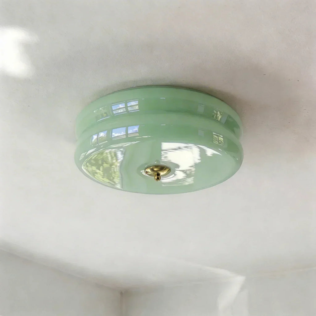 Cream Glass Flush Mount Ceiling Light For Indoor Living Spaces | Temsk