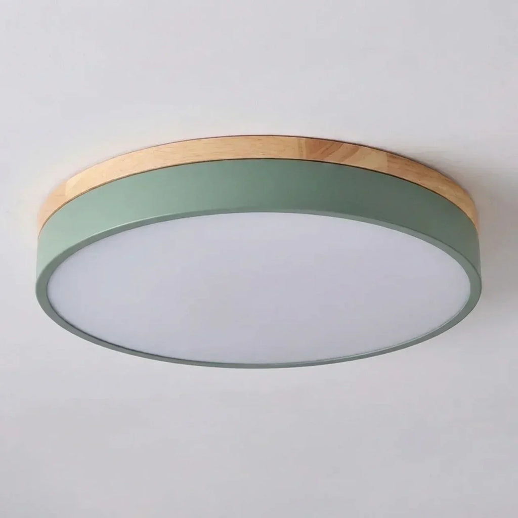 Wood Trim LED Ultra Thin Flush Mount Ceiling Light | Temsk