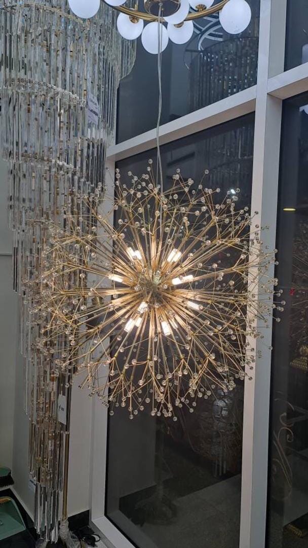Dandelion Inspired Modern Pendant Light In Iron And Acrylic | Temsk