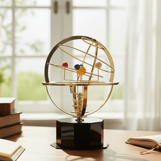 NovaForge Brass Solar System Display With Five Precisely Crafted Planets | Temsk